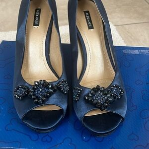 Alex Marie Satin 
Rhinestones, Navy blue Bridesmaid heels size 8.5